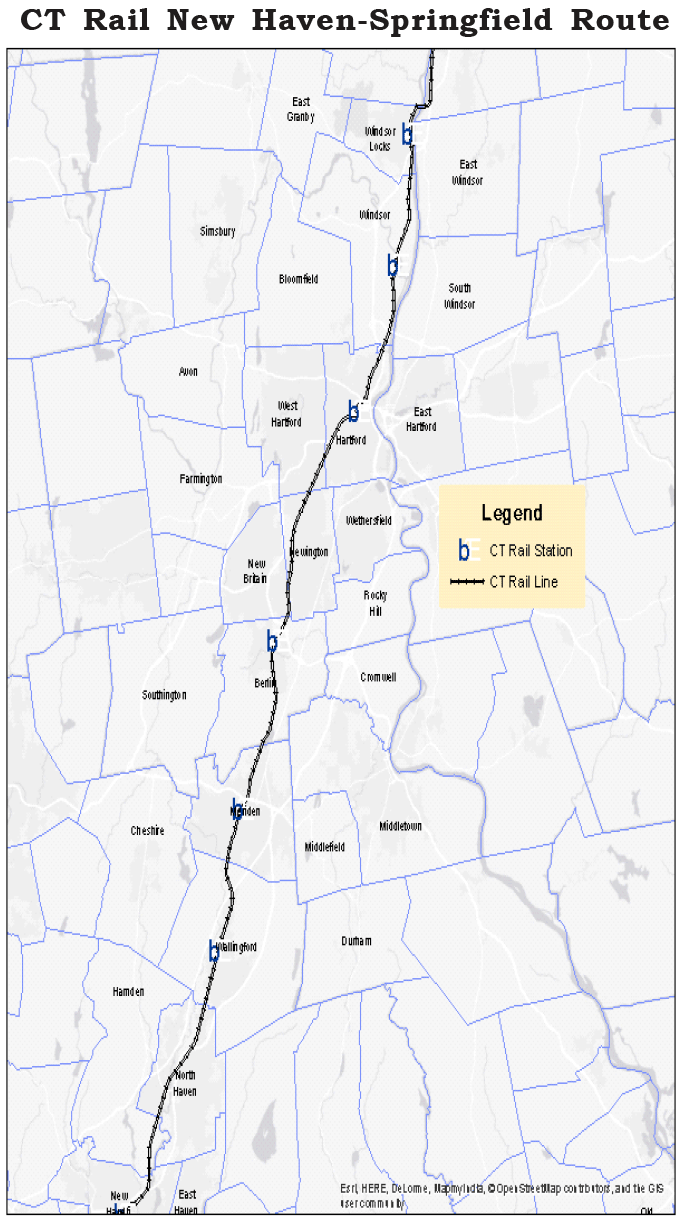 CT Rail New  Haven-Springfield Route