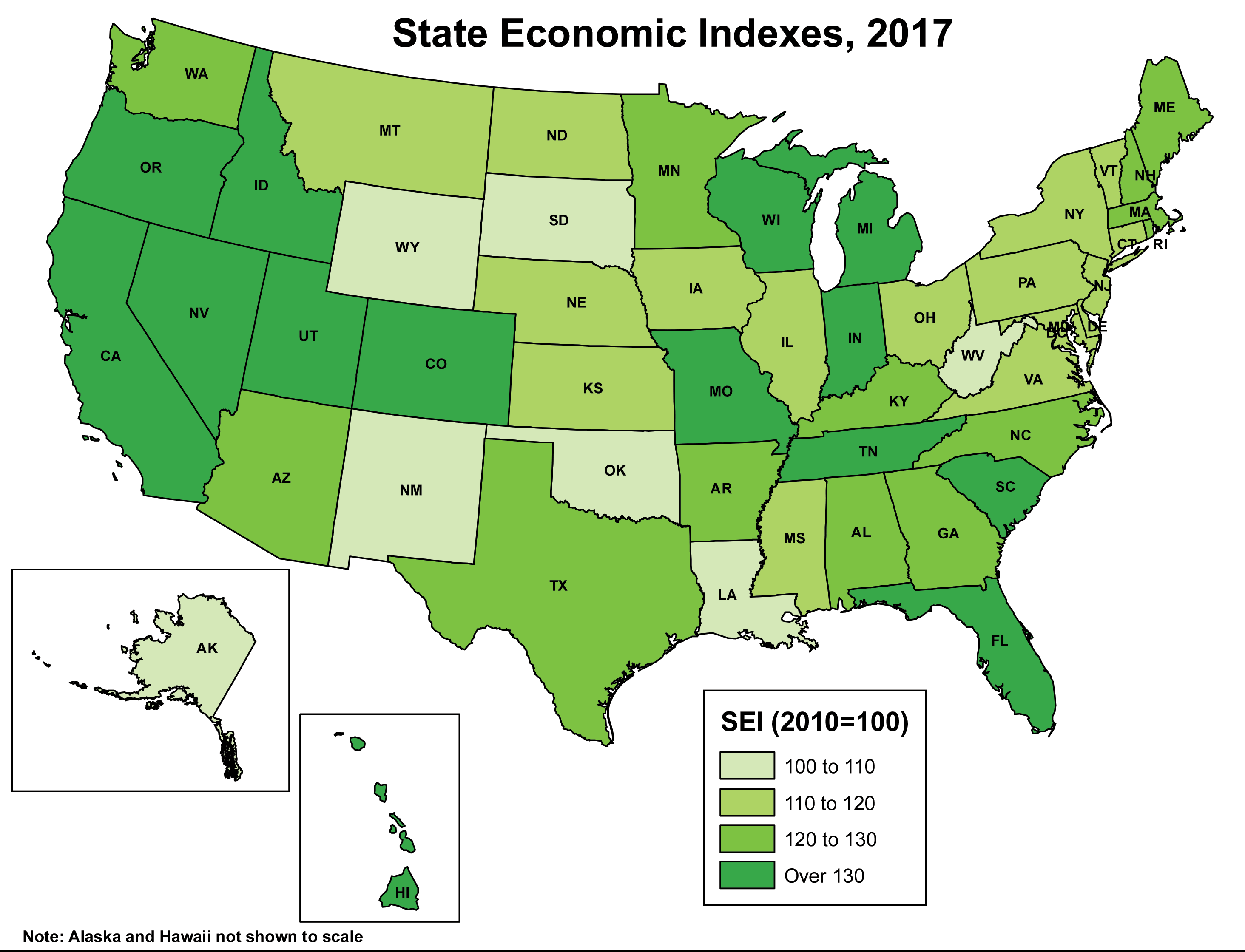 Map. State Economic Indexes, 2017